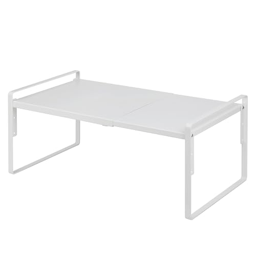 Nxconsu Cabinet Shelf Riser, Adjustable Cabinet Organizer, 12" Deep White - color: White, size: 12’’D * 13.8-24.8’’W * 9.7’’H