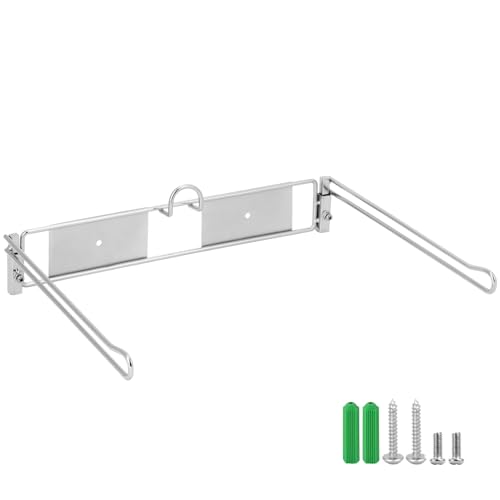 QWORK Bag Holder for Plastic Bags, T-Shirt Bag Rack Holder, T Shirts Bags Rack, Hanging Bag Rack, Fits Standard Bags, with Screws, 11.81" x 10.04" x 2.76"