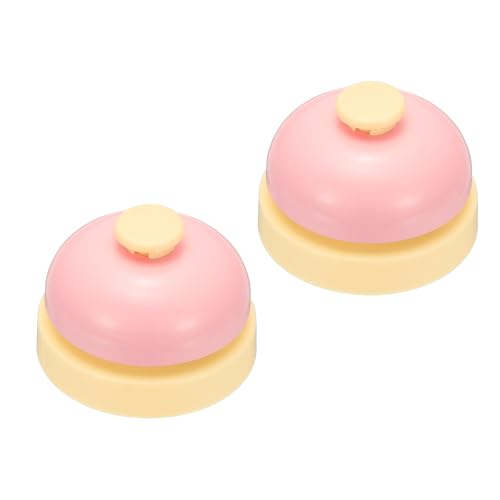 PATIKIL Call Bell, 2.52 inch Small Desk Service Ring Bell Buzzers for Front Desk Reception Counter Dinner Bar Hotel Classroom Game, Candy Pink, 2 Pack - color: Candy Pink, size: 2.52 Inch