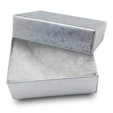 RJ Displays 6 Pack Cotton Filled Silver Foil Paper Cardboard Jewelry Neck, Ring, Earring, Pendant, Pocket Watch, Body Jewelry, Gift and Retail Boxes Size 3 1/16" x 2 1/8" x 1" Inch (Silver) - color: Silver