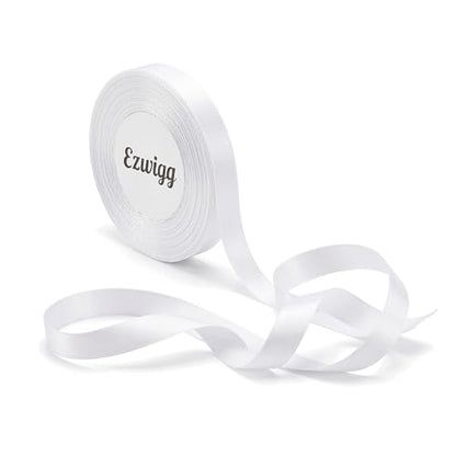 White Ribbon 3/8 Inch 25 Yards, Smooth Continuous Ribbon for DIY Crafts, Gift Wrapping, Back to School, Wedding Bows, Floral Design & Graduation Homecoming Mum Supplies - color: white