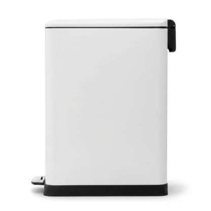 Home Zone Living 13 Gallon Kitchen Trash Can with Dual Compartments - color: Matte White