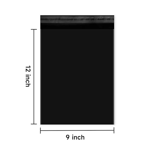 KKBESTPACK Black Poly Mailers 9x12 in, Mailing Envelopes, 1000 Pcs - color: Black, size: 9" x 12" 1000 pcs