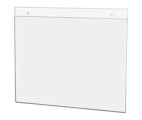 Marketing Holders 25 Pack Wall Mount Sign Holder for 11" x 8.5" Pricing Details and Promotional Offers in Retail Stores and Gift Shops Clear Acrylic with 2 Pre Drilled Holes and Hanging Hardware - size: 11" w x 8.5" h