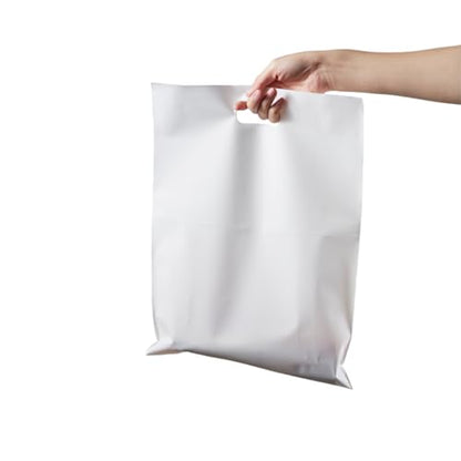 20 Pack 12x15 Inch Frosted Shopping Bags with Handles Plastic Gift Bags