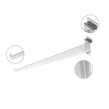 24 Pack 12'' Metal Slatwall Shelf Brackets with Lip Chrome - color: Chrome, size: 12 Inch