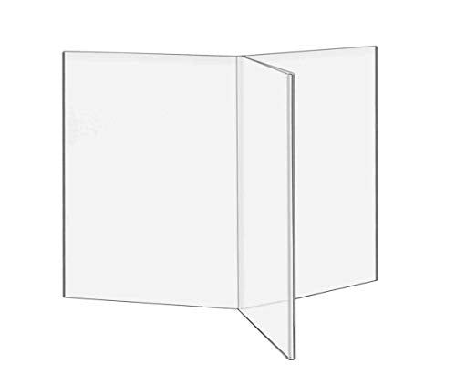 Multi Sided Sign Holder Each Panel Holds Two 5" x 7" Menu Table Tent Clear Acrylic Countertop Display Restaurants Bars Menu's Drink List or Graphic Image by Marketing Holders - size: 6 Sides 5" x 7"