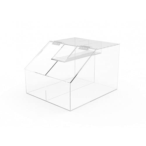 FixtureDisplays® 2.5 Gallon Acrylic Candy Bin, 2 Compartments, Scoop Holder 10" W X 8" H X 12" D 19491