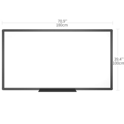 VIZ-PRO Magnetic Dry Erase Board, 72 x 40 Inches, Black Aluminium Frame - size: 72"W x 40"H