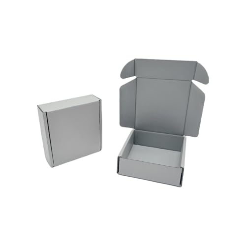50 Pack 4.7x4.7x1.6 in Gray Shipping Boxes - color: Gray, size: 4.7x4.7x1.6 in
