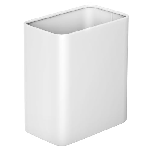 Cesun Small Bathroom Trash Can, 2.1 Gallons, Under Sink Wastebasket, White - color: White