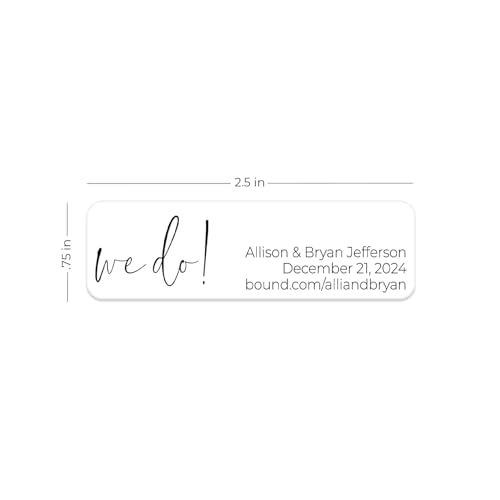 We Do! Rolled Address Labels / 250 Personalized Return Address Labels/Designer Address Stickers in Elegant Plastic Dispenser - size: 250 Labels, style: We Do