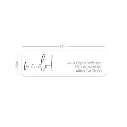 Clear We Do! Rolled Address Labels / 250 Personalized Return Address Labels/Designer Address Stickers in Elegant Plastic Dispenser - size: 250 Labels, style: Clear We Do