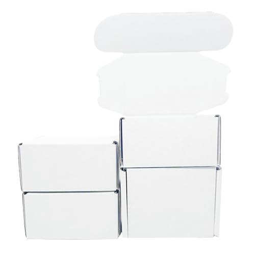 4x3x2 Inches White Corrugated Cardboard Shipping Boxes Set of 2 - size: 4x3x2 inch 2 Pack
