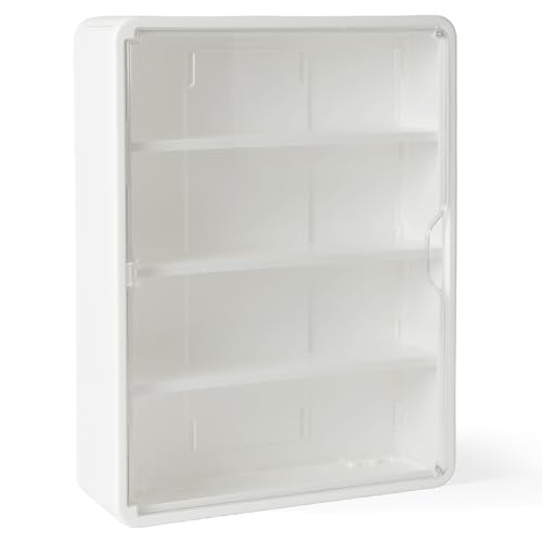 4-Tier Clear Display Case for Figures, Wall-Mounted Trinket Display Shelves with Adjustable Shelves, Dustproof Squishy Storage Case & Trinket Shelf Display Wall for Mini Figures and Collectibles - color: White