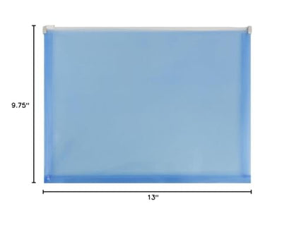 JAM PAPER Plastic Envelopes with Zip Closure - Letter Booklet - 9 3/4 x 13 - Blue - 3/Pack - color: Blue, size: Letter Size - 3 Pack
