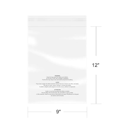 iMailer - 200 Pcs - 9" x 12", Clear Poly Bags with Suffocation Warning Self Seal 1.6 Mil for A4, Letter Sized Documents, Marketing Materials, Clothes-Permanent Glue - size: 9" x 12", style: Permanent Glue