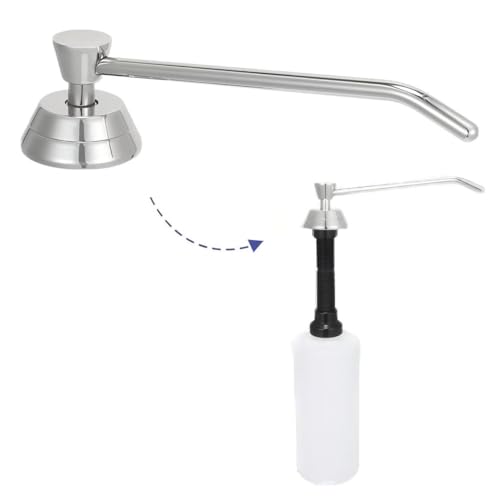 Stardrix Heavy Duty Brass Countertop Liquid Soap Dispenser, Commercial Grade Top Fill Built-in Soap Dispenser with 34 oz/ 1L Bottle for Bathroom, Kitchen, Public Restroom, Chrome Finish, 6” Spout - size: 6” Spout
