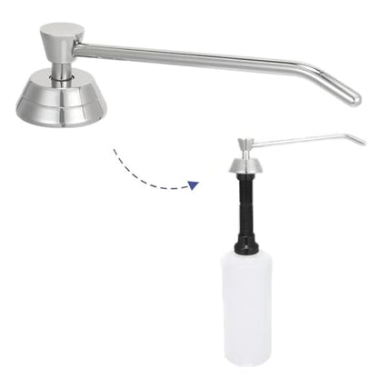 Stardrix Heavy Duty Brass Countertop Liquid Soap Dispenser, Commercial Grade Top Fill Built-in Soap Dispenser with 34 oz/ 1L Bottle for Bathroom, Kitchen, Public Restroom, Chrome Finish, 6” Spout - size: 6” Spout