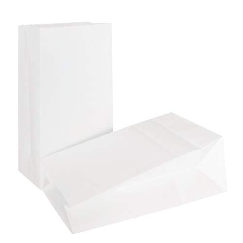 KEYYOOMY Small White Paper Bags White Goodie Bags (50 CT, 4.7x2.4x8.7 in) - color: White, size: 4.7x2.4x8.7 in - Small