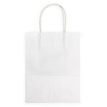 ClearBags White Paper Merchandise Handle Bags 90 Percent Recycled Content Twisted Paper Handles Bottom Gusset 7 1/16 x 3 9/16 x 9 1/16 Inches 100 GSM Kraft Paper 50 Pack GMB4W - color: White, size: 1 Count (Pack of 50)