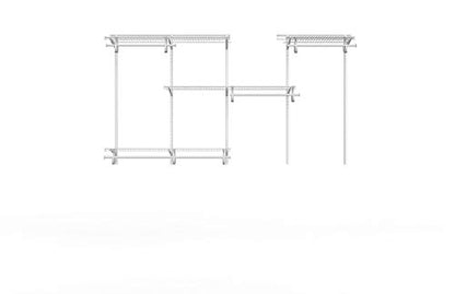 ClosetMaid ShelfTrack Wire Closet Organizer System, Adjustable from 5 to 8 Ft., with Shelves, Clothes Rods, Hardware, Durable Steel, White - color: White, size: 5 to 8 ft