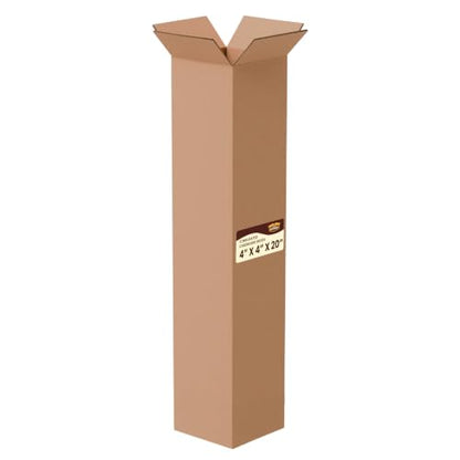 The Boxery 4"x4"x20" Corrugated Cardboard Boxes 50-Pack - size: 4 x 4 x 20"
