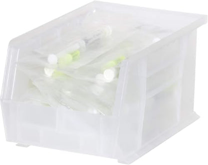Akro-Mils 30237 AkroBins Plastic Storage Bins, 9"x6"x5", Clear, 12-Pack - color: Clear