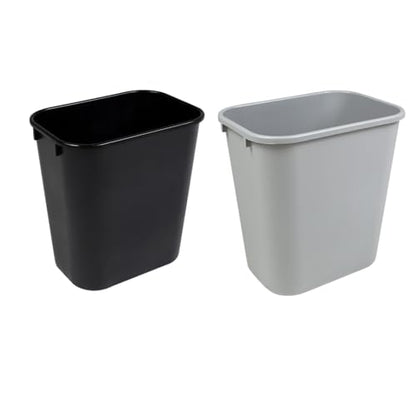 Rectangular Commercial Office Trash and Recycling Combo Bins Wastebasket Deskside B (Black and Grey, 3.5 Gallon) - color: Black and Grey, size: 3.5 Gallon