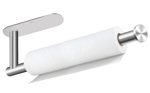 Sliver Paper Towel Holder, Self Adhesive Paper Towel Holder Under Cabinet - color: Sliver