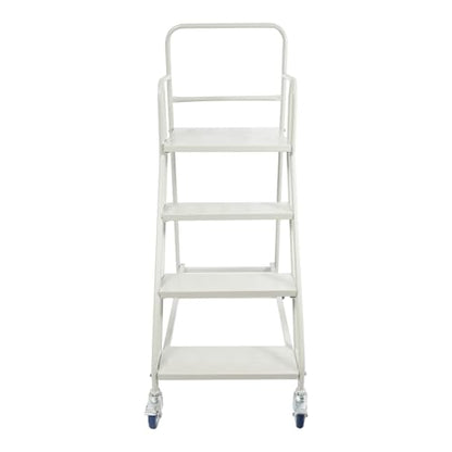 Rolling Ladder with Platform, 4 Steps Ladder with Wheels 880 lbs Industrial & Warehouse Rolling Stairs with Stair Edge Protector, 39.4" top Step Height for high Shelf aisles,Warehouses,supermarkets