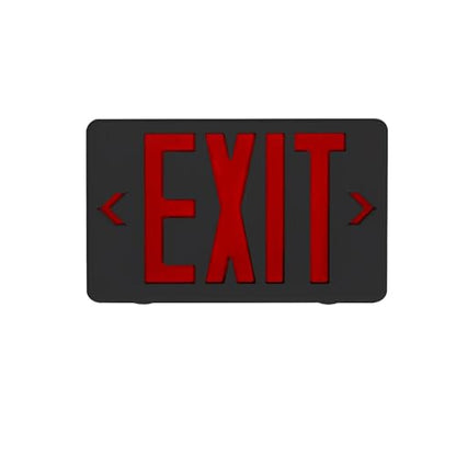 LED Emergency Exit Sign, Universal Mount OSHA Compliant - color: Black Red, size: 1 Pack