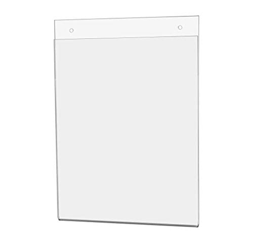 Wall Mount Sign Holder for 8" x 10" Notices and Hours of Operation in Stores and Professional Offices Clear Acrylic with 2 Pre Drilled Holes and Hanging Hardware by Marketing Holders - size: 8"W x 10"H