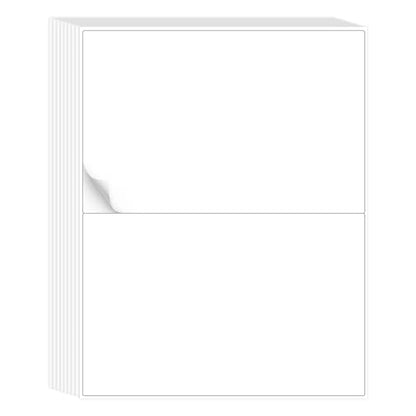 LLIKED Half Sheet Shipping Label, 60 Labels, 5.5 x 8.5，30 Sheets - size: 8-1/2"×5-1/2" - 2 UP, style: 30 Sheets