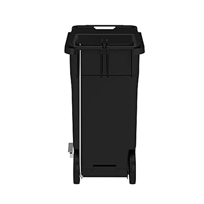 Safco Step-On Indoor Plastic Trash Can for Home, Commercial & Industrial Use, Hands-Free Disposal, 32 Gallon, Black
