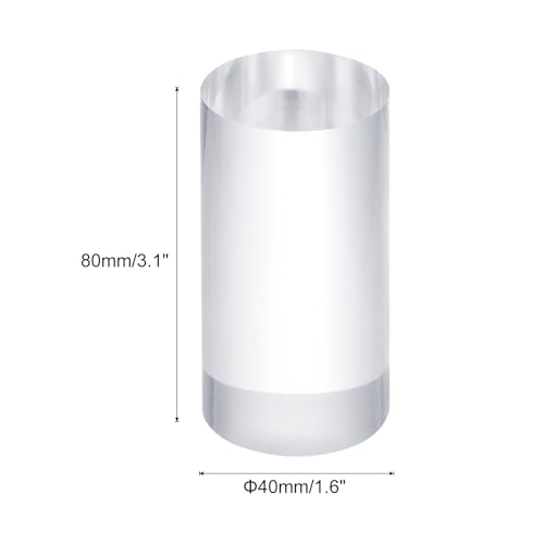 uxcell Acrylic Cylinder Display Blocks, 40 x 80 mm/1.6" x 3.1" Clear Jewelry Display Base Polished Cube Riser Stand Display Holder Base for Ring Jewelry Crafts - size: 40 x 80mm