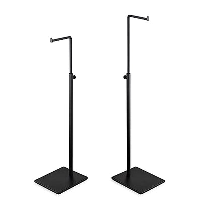 Hanging Hook Bag Stand - Set of 2 Adjustable Height Black Handbag Display Stand Set
