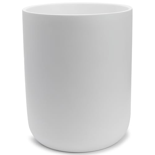 YEW DESIGN Matte White Round 2 Gallon Trash Can for Home and Bathroom - color: White Round