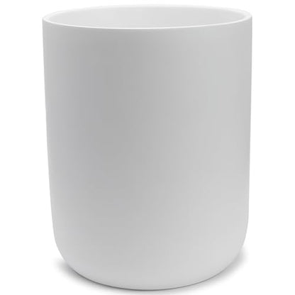 YEW DESIGN Matte White Round 2 Gallon Trash Can for Home and Bathroom - color: White Round