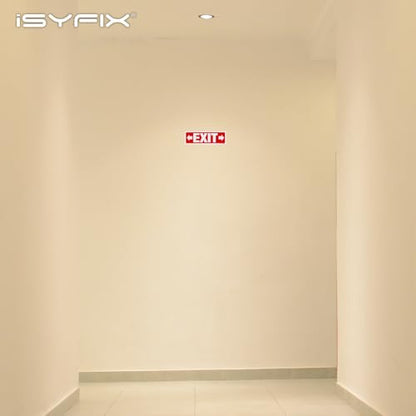 iSYFIX Exit Signs Stickers 6 Pack 12x4 Inch, Right & Left Arrow - color: Sticker Right&Left, size: 6 Pk 12x4