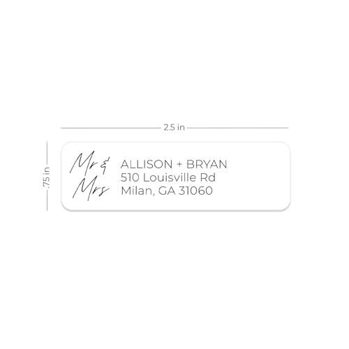 Mr. & Mrs. Rolled Address Labels / 250 Personalized Return Address Labels/Designer Address Stickers in Elegant Plastic Dispenser - size: 250 Labels, style: Mr. and Mrs Script