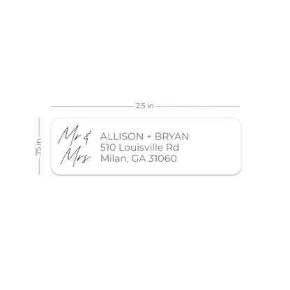 Mr. & Mrs. Rolled Address Labels / 250 Personalized Return Address Labels/Designer Address Stickers in Elegant Plastic Dispenser - size: 250 Labels, style: Mr. and Mrs Script