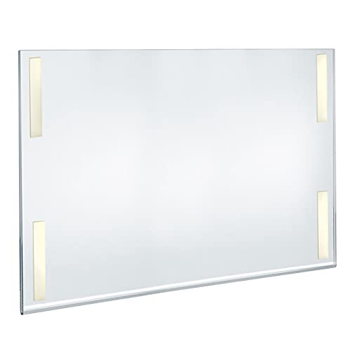 Azar Displays 122038 22-Inch W by 17-Inch H Wall Mount Acrylic Frame Pack of 10 - Clear Acrylic Wall Frame with Sticky Back - Floating Wall Sign Holder - Adhesive Office Sign - Frameless Picture Frame - size: 22 in. W x 17 in. H