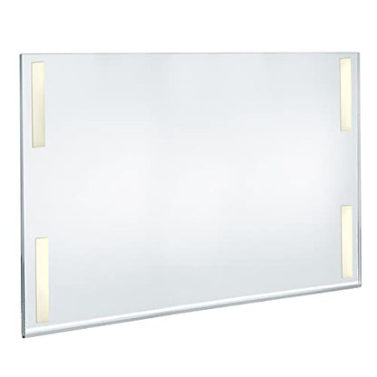 Azar Displays 122038 22-Inch W by 17-Inch H Wall Mount Acrylic Frame Pack of 10 - Clear Acrylic Wall Frame with Sticky Back - Floating Wall Sign Holder - Adhesive Office Sign - Frameless Picture Frame - size: 22 in. W x 17 in. H