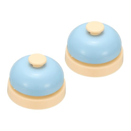 PATIKIL Call Bell, 2.52 inch Small Desk Service Ring Bell Buzzers for Front Desk Reception Counter Dinner Bar Hotel Classroom Game, Candy Blue, 2 Pack - color: Candy Blue, size: 2.52 Inch