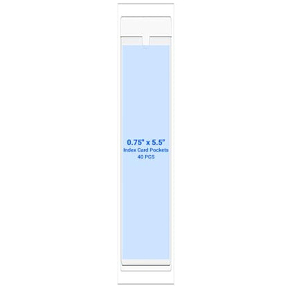 40 PCS Clear Self Adhesive Plastic Label Pockets, Top Loading Business & Library Index Card Holders, Peel and Stick Sleeves for Storage Bins, Totes, Binders and Drawers (0.75 x 5.5 Inch) - size: 0.75" x 5.5", style: Vertical