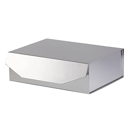 Silver Large Magnetic Gift Box with Lid 13X9X4 In 1 Pack - color: 13X9X4Inch-GlossySilver-Pack of 1