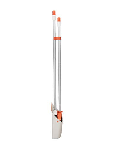 Long Handled Dustpan and Brush, Broom and Dustpan Set, Household Dust pan Combo with 54 Inch Handle for Indoor Outdoor Household Cleaning and Sweeping (Red and White) - color: Red and White
