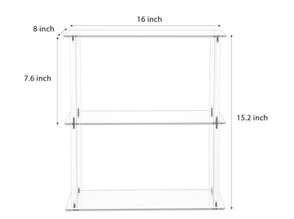 3 Tier Acrylic Display Stand for Bathroom Vanity Cosmetic Organization - size: 3 Tier, Rectangular, Large