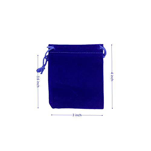 Palmhomee Pack of 48 3x4 Inch Velvet Drawstring Bags Gift Bag Velvet Pouch For Jewelry Wedding and Party Favor (Royal Blue) - color: Royal Blue